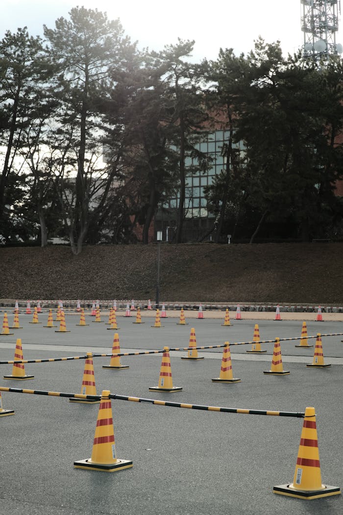 Crafting Captivating Headlines: Your awesome post title goes here Outdoor driving course with traffic cones setup for training and practice.